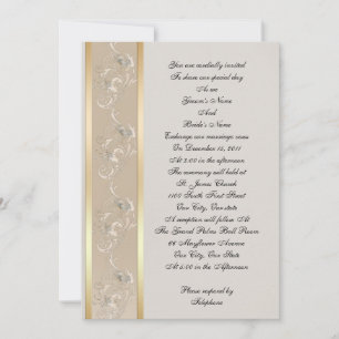 Einladung Hochzeit elegante Prägung Look Leinwand,