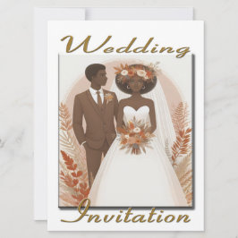 Einladung Hochzeit glückliches ethnisches Paar