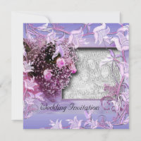 Einladung Hochzeit Lila Foto Blumenrahmen