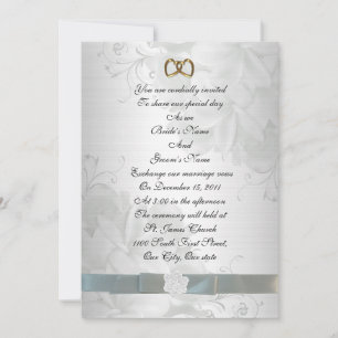 Einladung Hochzeitsfeier mit elegantem Weiß