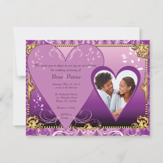 Einladung Hochzeitsvorlage einfügen Foto, ich habe (Vorderseite)