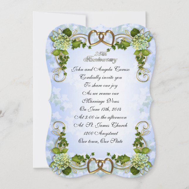 Einladung Hydrangeas zum 25. Jahrestag (Vorderseite)