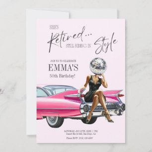 Einladung im Custom-Design zum Ruhestand - Rosa Ca