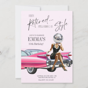 Einladung im Custom-Design zum Ruhestand - Rosa Ca