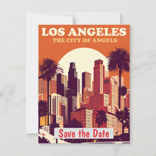 Einladung im Retro-Stil mit Palmen von Los Angeles