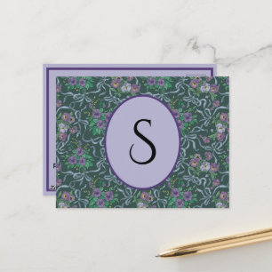 Einladung im viktorianischen Stil mit violetten St Postkarte