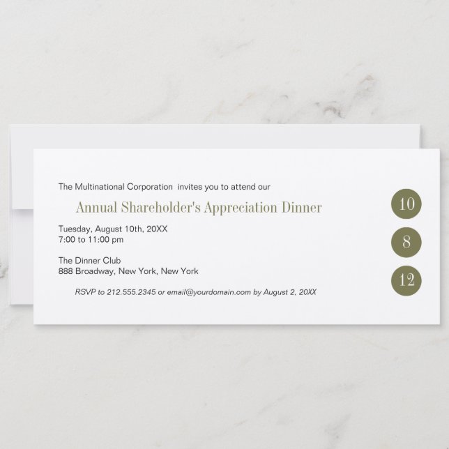 Einladung in drei Runden (Vorderseite)