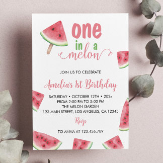 Einladung in einem Melon zum Geburtstag