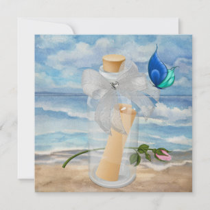 "Einladung in einer Flasche" - Beach-Einladung - S Einladung