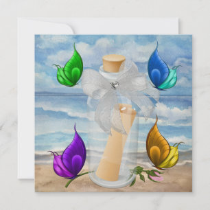 "Einladung in einer Flasche" - Einladung zum Stran