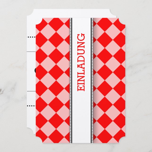 Einladung in Rot-Weiß (Vorne/Hinten)