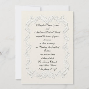 Einladung in weißem Embosse-Look