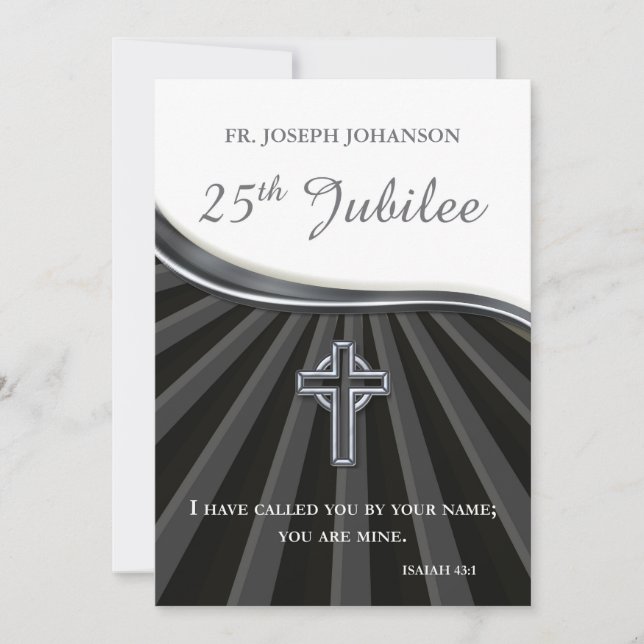 Einladung Individuelle Name Priest Silver Jubilee (Vorderseite)