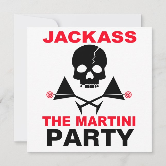 Einladung - JACKASS, das Party von Martini (Vorderseite)