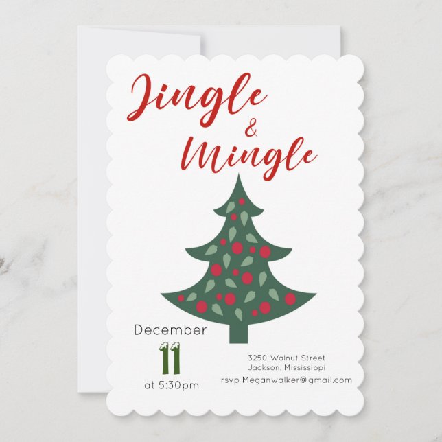 Einladung Jingle & Mingle Weihnachts-Party Einladu (Vorderseite)