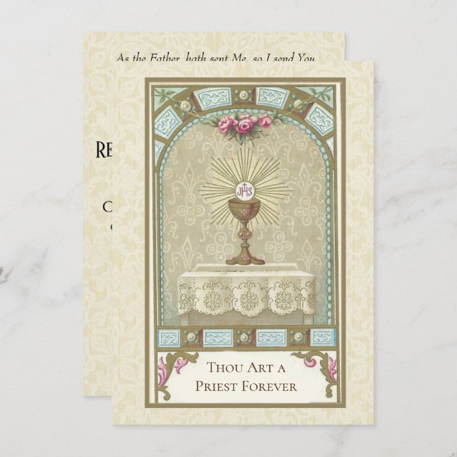 Einladung katholische Priesterordinierung Jahresta (Vorne/Hinten)