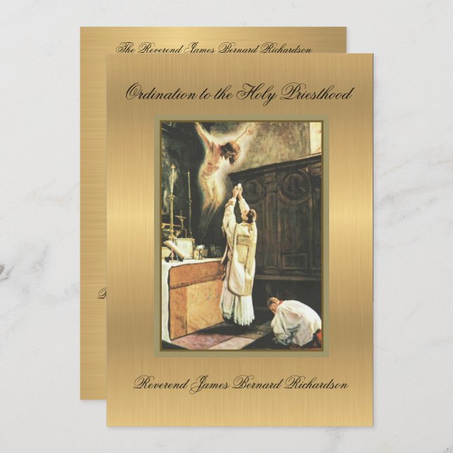 Einladung katholischer Ordination zum Heiligen Pri (Vorne/Hinten)