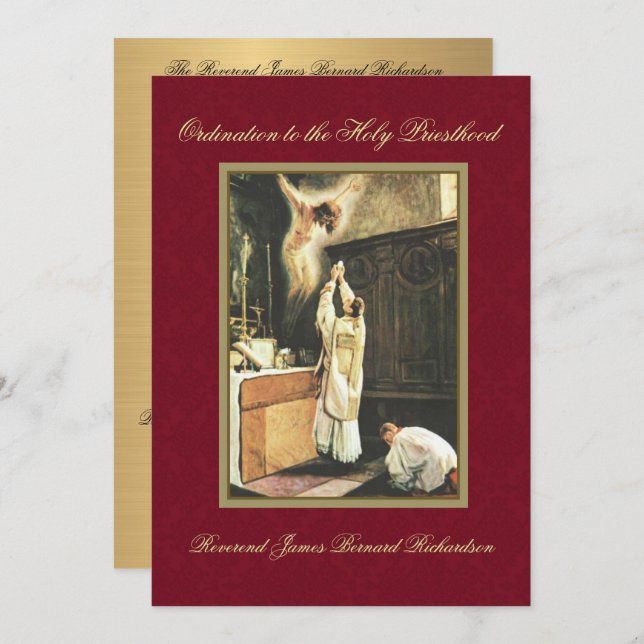Einladung katholischer Ordination zum Heiligen Pri (Vorne/Hinten)