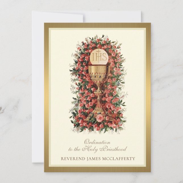 Einladung katholischer Ordination zum Heiligen Pri (Vorderseite)