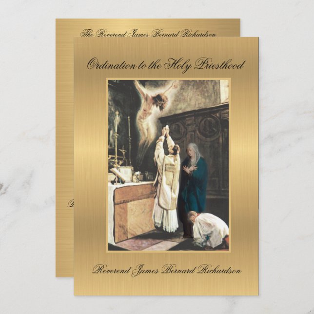 Einladung katholischer Ordination zum Heiligen Pri (Vorne/Hinten)