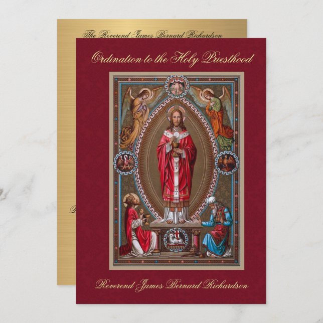 Einladung katholischer Ordination zum Heiligen Pri (Vorne/Hinten)