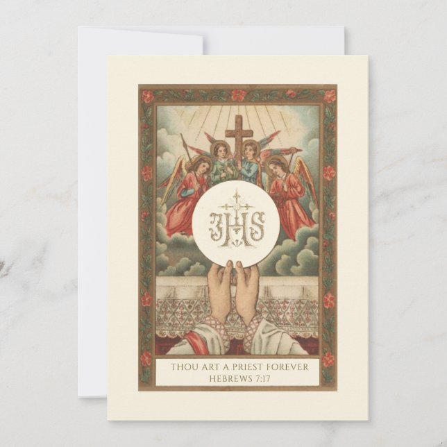 Einladung katholischer Priester Ordination Jahrest (Vorderseite)