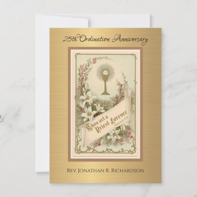 Einladung katholischer Priester Ordination Jahrest (Vorderseite)
