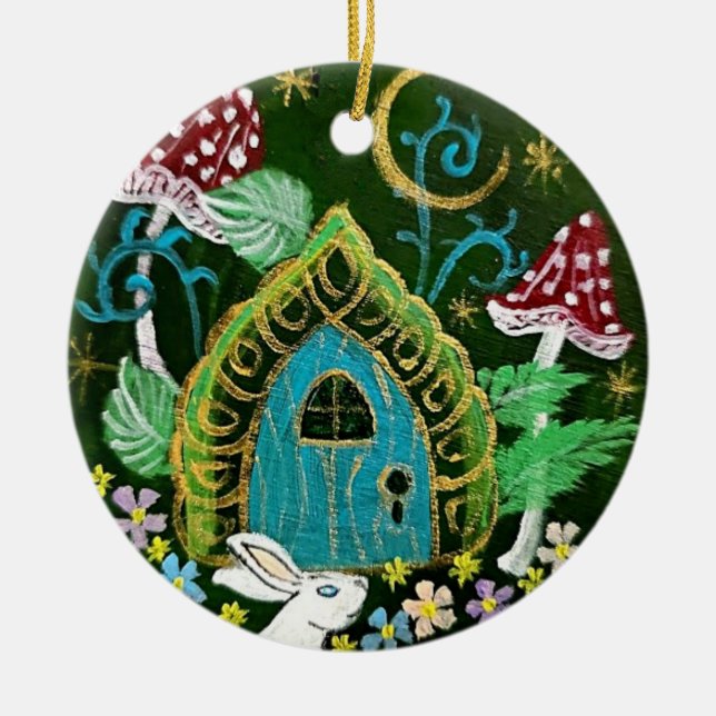 Einladung Keramik Rundschmuck Keramik Ornament (Vorne)