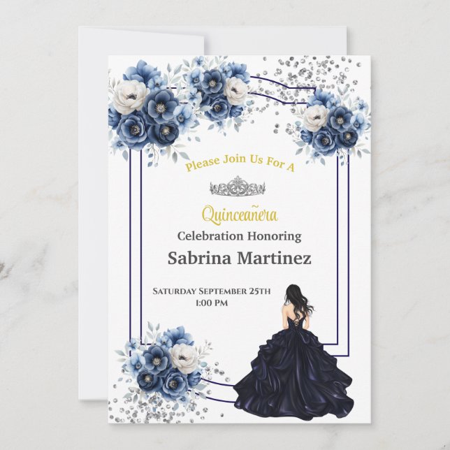 Einladung La Quinceanera (Vorderseite)