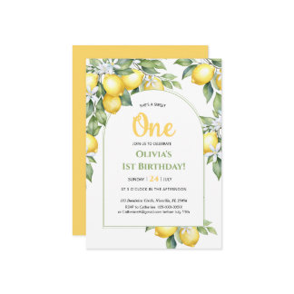 Einladung Lemon Zitrus 1. Geburtstag.