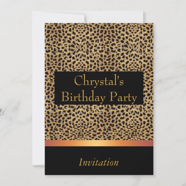 Einladung Leopard Print Einladung Geburtstagsparty (Vorderseite)