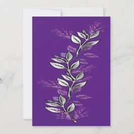 Einladung lila & silber Sprig