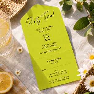 Einladung Lime Sommerparty Abreiß-RSVP-Karte