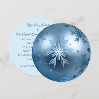 Einladung - Marineblaue Schneeflocken-Ornament