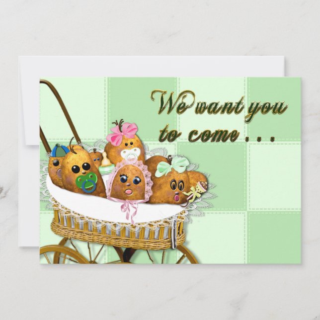 EINLADUNG - MEHRERE ZWECKE - KARTOFFELBABY (Vorderseite)