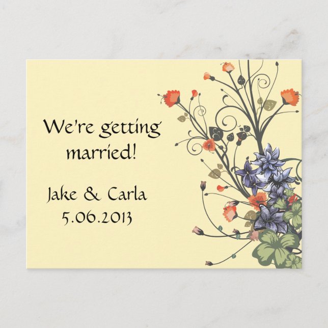 Einladung mehrerer Blume (Vorderseite)