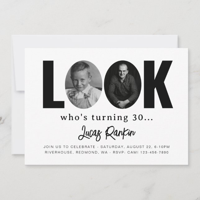 Einladung Minimalistischer Erwachsener zum Geburts (Vorderseite)