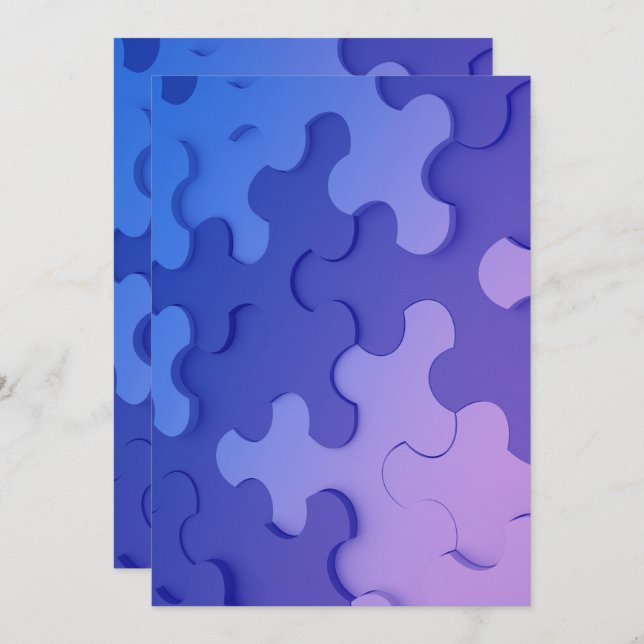 Einladung mit 3 D Effekt Puzzle  (Vorne/Hinten)