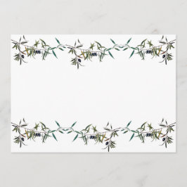 Einladung mit Aquarell des Zweigs des Olivenbaums