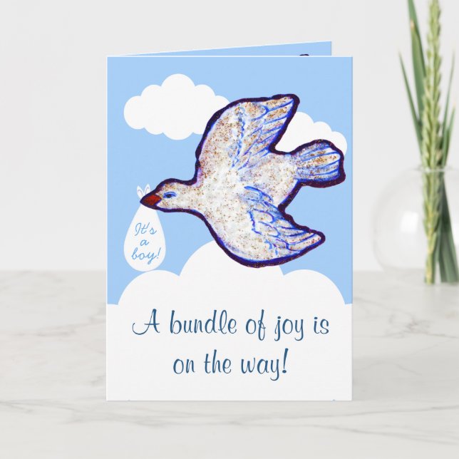 Einladung mit Baby Bird auf Cloud (Vorderseite)