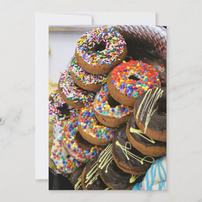 Einladung mit Donuts auf der Vorderseite (Vorderseite)