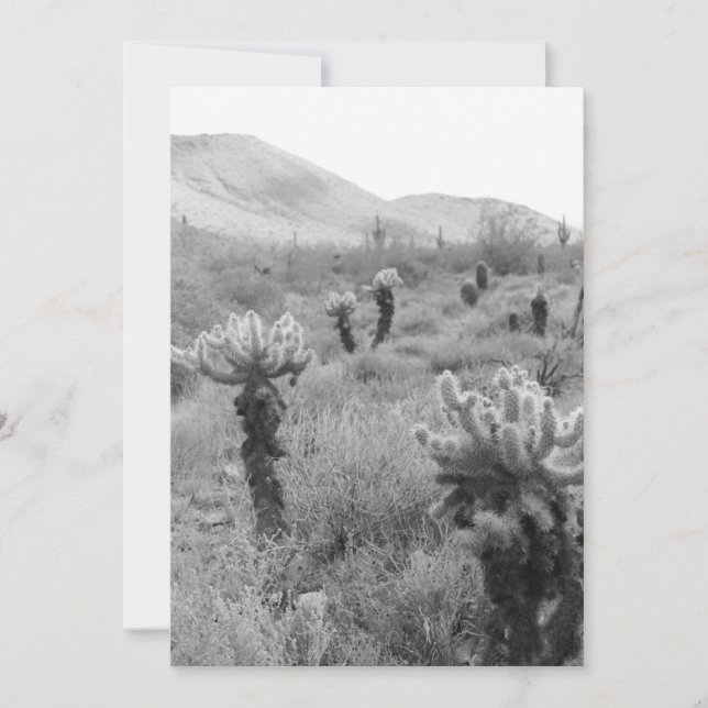 Einladung mit Jumping Cholla Kaktus (Vorderseite)