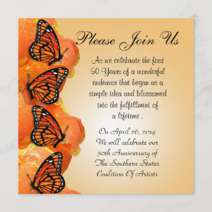 Einladung mit Monarch Butterflies für jede Veranst