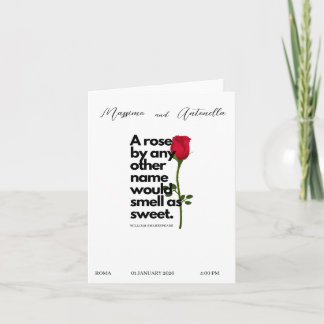 EINLADUNG MIT POETRY VON WILLIAM SHAKESPEARE