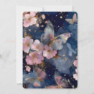 Einladung mit rosa Kirschblüten – Sakura Baum