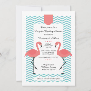 Einladung mit scharlachroten Flamingos