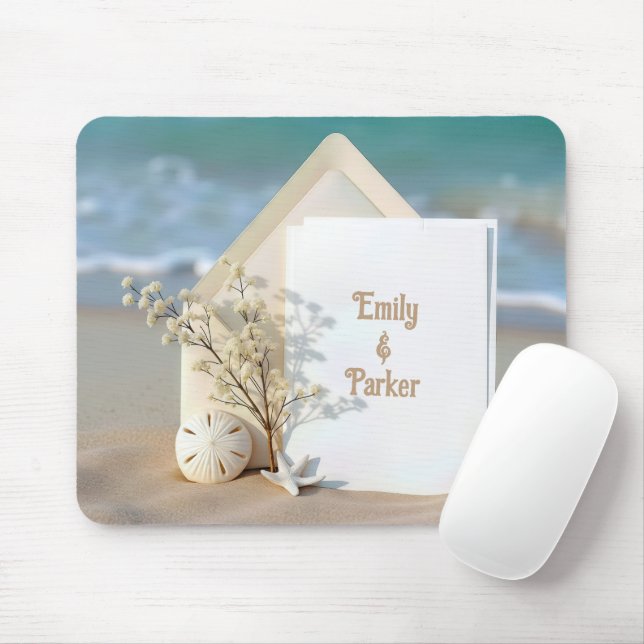 Einladung mit Starfish am Strand Mousepad (Mit Mouse)