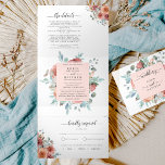 Einladung mit UAWG Ethereal Blush Peach Hochzeit<br><div class="desc">Machen Sie alle Details für Ihre Hochzeit mit diesem alles in einer eleganten Blumen-Einladung, ohne zusätzliche Beilagen oder uAwg! Im mittleren Innern können Sie Ihre Einladungsdetails darstellen, während Sie im oberen Bereich Empfang, Unterkunft, Transport, Geschenke, Website-Details hinzufügen können, die Ihnen gefallen. Unten können die Gäste einfach die UAWG Postkarte abschneiden...</div>