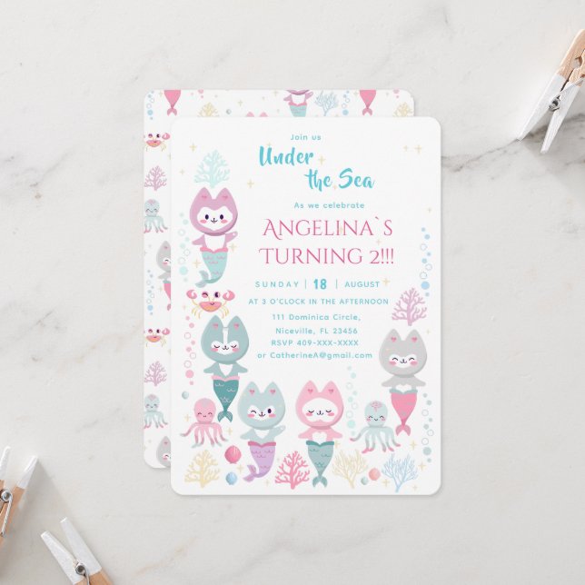 Einladung nautische Thema Geburtstag. (Vorderseite/Rückseite Beispiel)