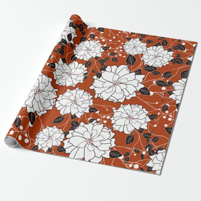 Einladung oder Hochzeitskarte mit abstraktem Blume Geschenkpapier (Ungerollt)